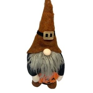 Halloween Gnome Pumpkin Weighted Felted Shelf Sitter Hannah's Handiworks 19"